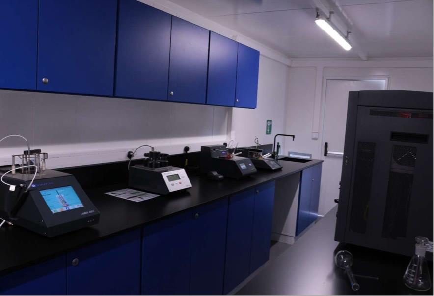 Technician working in a petroleum testing laboratory
