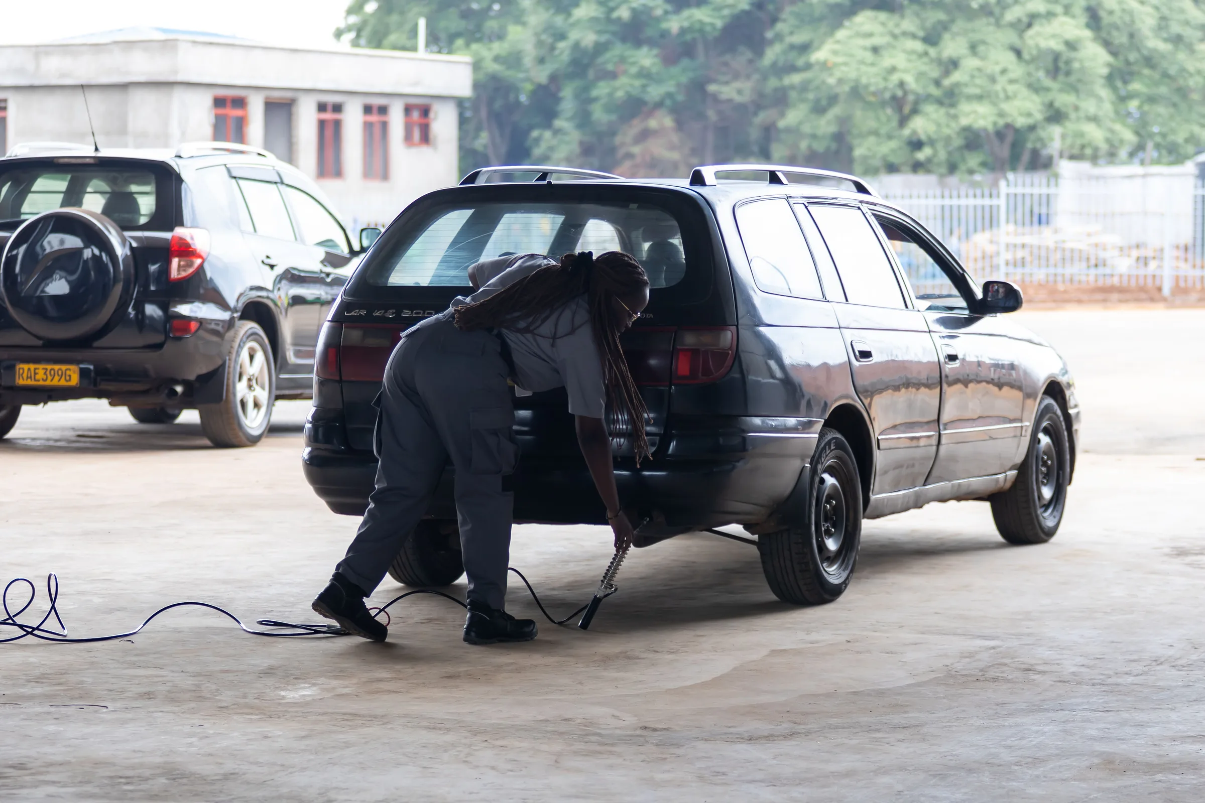 Emission inspection at an Automobile Inspection Centre